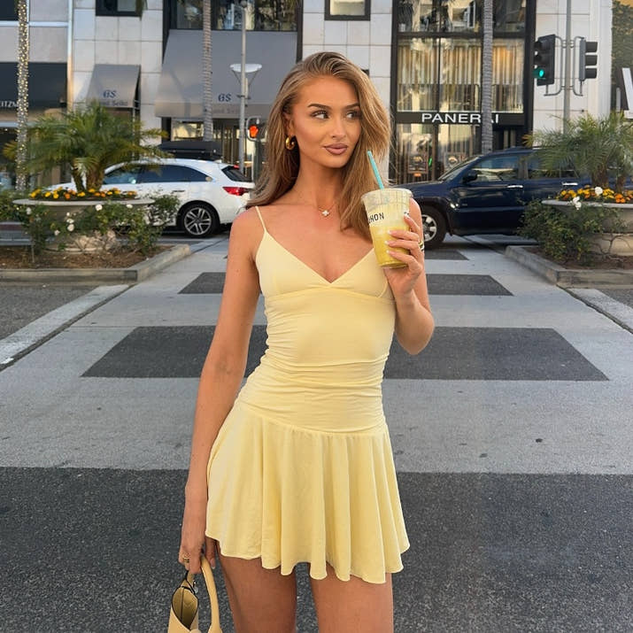 Off Shoulder Mini Dress – Slim A-Line Summer Streetwear