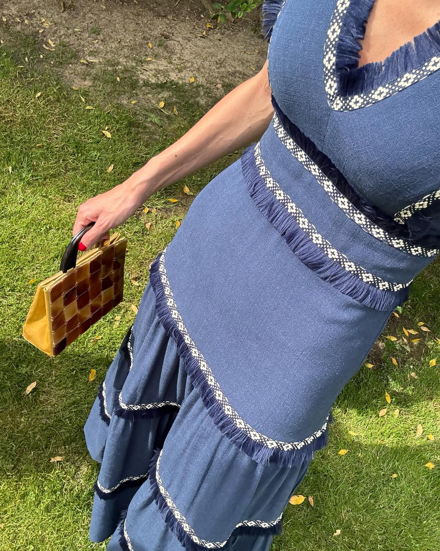 Casual V-neck Tassel Dress - High Waist Knitted Dress