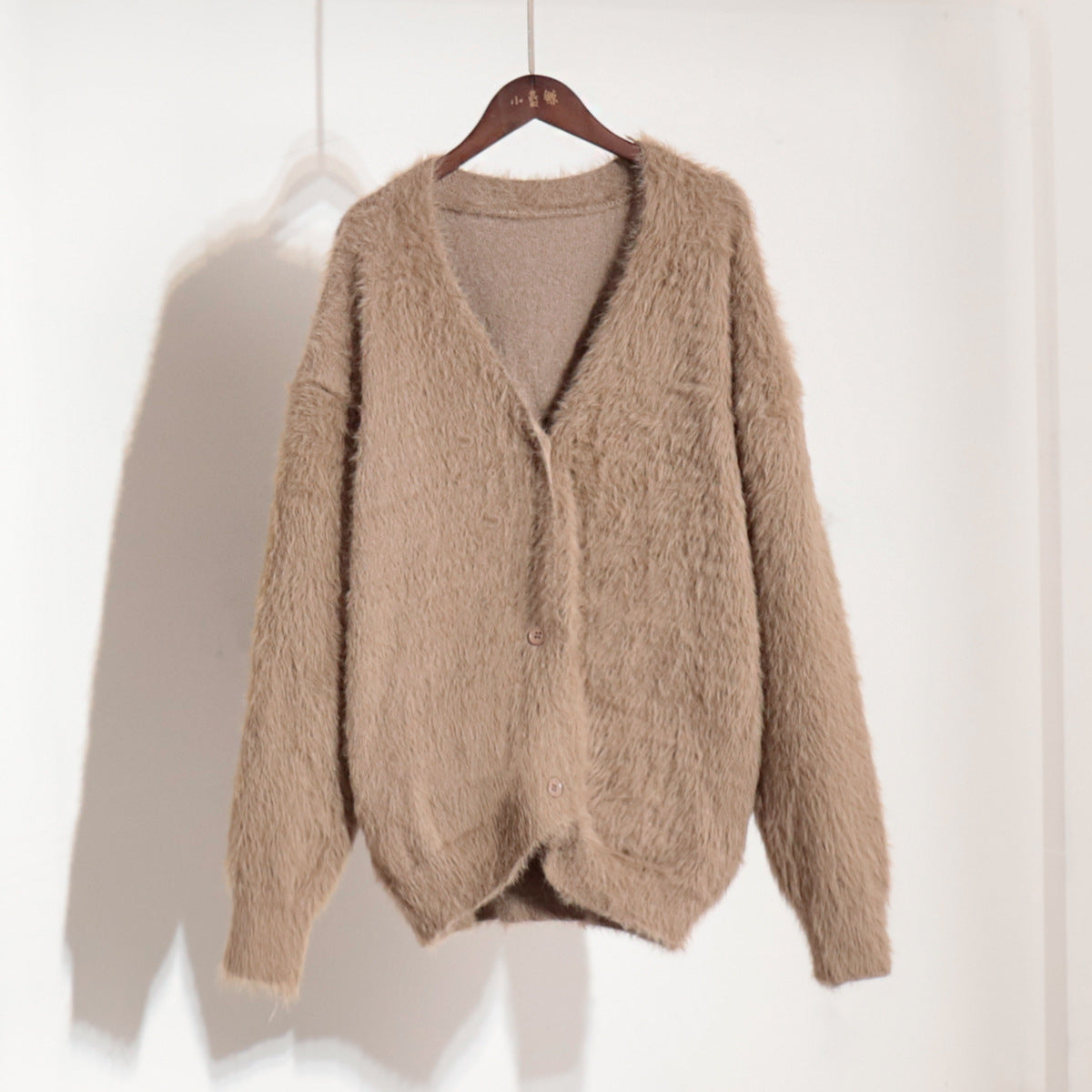 Korean V-Neck Cardigan – Oversized Knitted Sweater