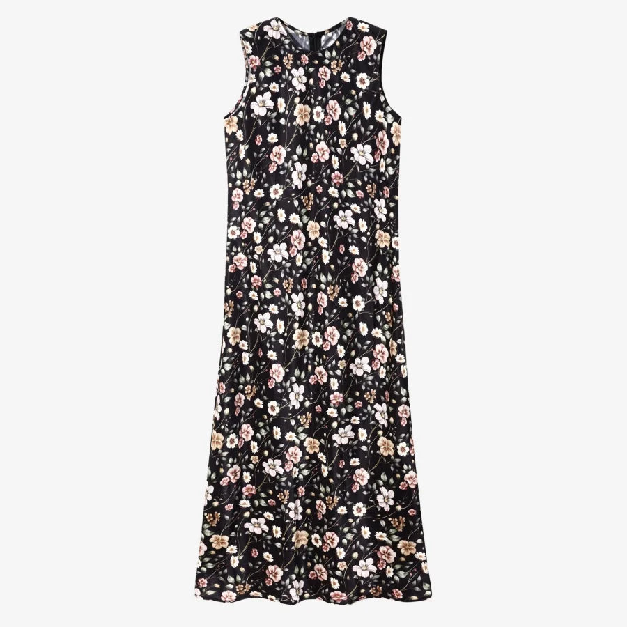 Satin Maxi Dress Set with Knitted Top – Spring Summer Style