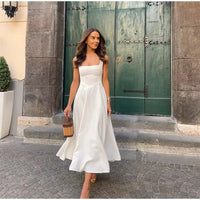 Polka Dot Square Neck Maxi Dress – Sleeveless High Waist Summer Gown