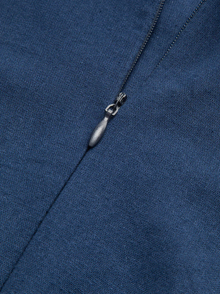 Casual V-neck Tassel Dress - High Waist Knitted Dress