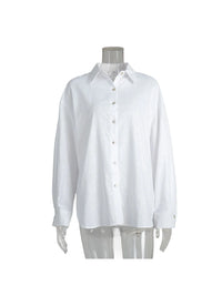 Cotton Casual Loose Shirt for Women – Spring Summer Versatile Cardigan