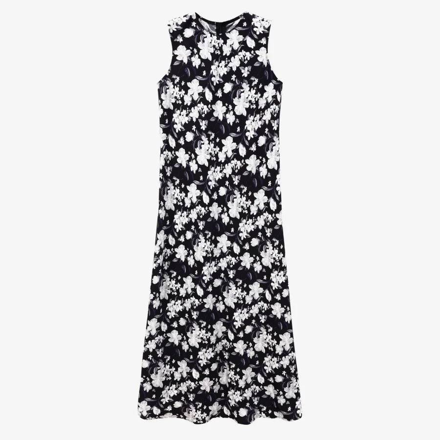 Satin Maxi Dress Set with Knitted Top – Spring Summer Style