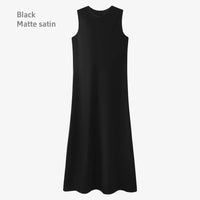 Satin Maxi Dress Set with Knitted Top – Spring Summer Style