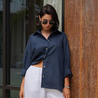 Cotton Casual Loose Shirt for Women – Spring Summer Versatile Cardigan