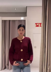 Knitted Sweater Cardigan – Cropped Long Sleeve Autumn Outerwear