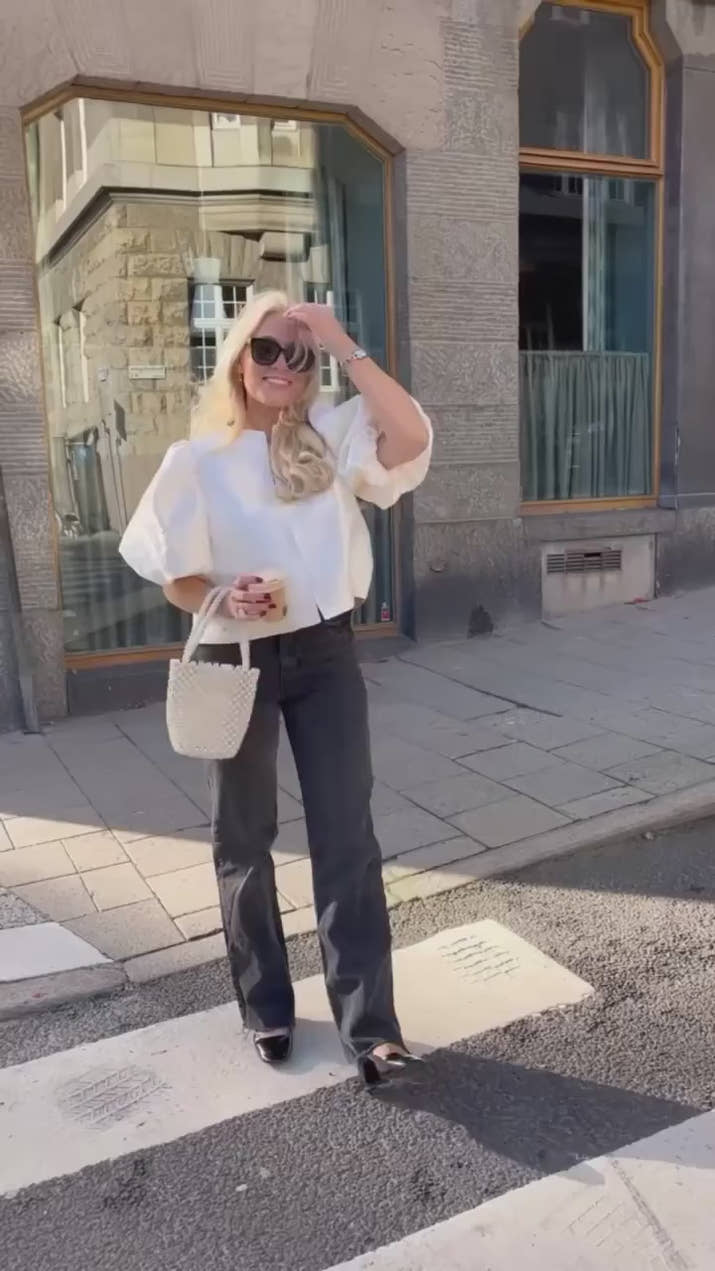 Elegant Satin Lantern Blouse – Women’s Loose Ruffle Top